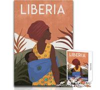Puzzle Adulte 1000 pièces - Libéria, Afrique - Jeux relaxants - Idéal pour se détendre à la Maison - Cadeau de Noël Secret - Dimensions 50x75cm