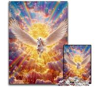 Puzzle Adulte 1000 pièces Licorne Ange Puzzle Anti-Stress Staycation Kill Time, Une œuvre d'art pour et 14 Ans 26X38CM