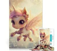 Puzzle Adulte 1000 pièces Licorne bébé Mignonne,Ajustement Parfait,Art,Jeu Intelligent,Cadeau,Jeu Lent,Cadeau d'art de Noël (50x75cm)