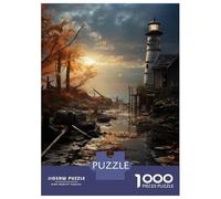 Puzzle Adulte 1000 Pièces Lighthouse by The River Puzzle Adulte Jeux De Famille Modèle À Assembler Offre Spéciale Cadeaux pour Toute La Famille 38x26cm/1000pcs