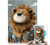 Puzzle Adulte 1000 pièces Lion Mignon Animal Sauvage Jouets de Jeu pour Cadeau Familial est idéal comme Cadeau pour Toute la Famille 52x38cm