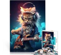 Puzzle Adulte 1000 pièces L'Odyssée de la Guitare pour Chats Défi Difficile pour soulager Le Stress Décoration Parfaite 52x38cm