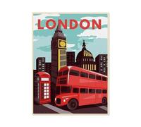Puzzle Adulte 1000 Pièces， Londres en Angleterre，Décor À La Maison Dessin Animé Paysage Jeu De Décompression Cerveau Défi Difficulté Jouet Éducatif pour Enfants Puzzle Puzzles（75x50cm）-BJ68