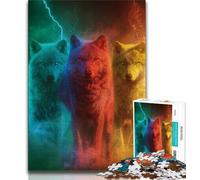Puzzle Adulte 1000 pièces Loup Animal Puzzle 1000 pièces, Jeux d'activités familiales stimulants, Jouet DIY pour décoration Murale de la Maison, Cadeaux (Taille 75x50cm)