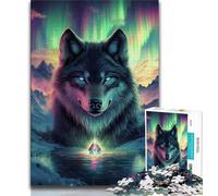 Puzzle Adulte 1000 pièces Loup Arctique, Aide Le Cerveau à exercer des Jouets addictifs pour cultiver la Patience, Cadeau d'anniversaire (38x26cm)