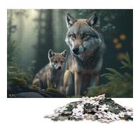 Puzzle Adulte 1000 pièces « Loup avec Son Petit » Puzzles pour Adolescents Cadeaux Puzzles pour Adultes 1000 pièces (75 x 50 cm)