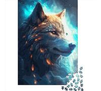 Puzzle Adulte 1000 Pièces Loup Blanc Rectangle Créatif Jeu de Décompression 1000 Pièces (38x26cm)