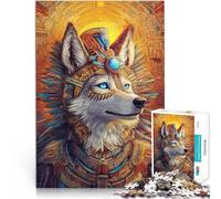 Puzzle Adulte 1000 pièces Loup coloré Artistique Jouets addictifs pour Le défi de l'intelligence cérébrale Cadeau pour Les Anniversaires 26x38cm