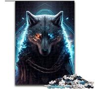 Puzzle Adulte 1000 pièces Loup Cyber Puzzle en Carton, pour Les Parents, Les Amoureux, Les Amis - 14 Ans et Plus 1000 pièces(26x38cm)