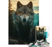 Puzzle Adulte 1000 pièces Loup dans la Nature Sauvage Jeu éducatif et addictif pour cultiver la Patience Cadeau pour Femmes et Hommes Décoration Murale (Dimensions 38x52cm)