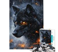 Puzzle Adulte 1000 pièces Loup de l'ombre Phosphorescent Puzzle idéal pour Les Adolescents Passe-Temps Pendant Les Vacances à la Maison Cadeau d'anniversaire de Noël ou Autre (Dimensions 38x52cm)