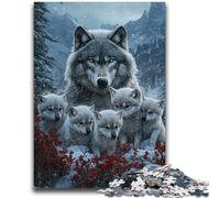 Puzzle Adulte 1000 pièces Loup des neiges, 1000 pièces, Jeux d'activités familiales stimulants, Jouet à Faire soi-même pour décoration Murale de la Maison (50x75cm)