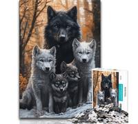 Puzzle Adulte 1000 pièces Loup des neiges, 1000 pièces pour Adultes, Jouet éducatif Anti-Stress, Cadeaux pour Amis et Famille (Taille 38x26cm)