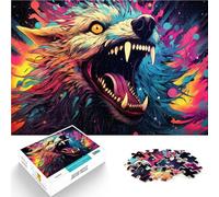 Puzzle Adulte 1000 pièces Loup Extraterrestre coloré Feea Le Puzzle 26x38cm Soulagement du Stress Staycation Tuer Le Temps