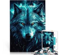 Puzzle Adulte 1000 pièces Loup Nordique Fabriqué en Carton pour Les 14 Ans et Plus Améliorer la mémoire Cadeaux pour Les Amis et la Famille。Taille：38x52cm/14.96x20.47pouce