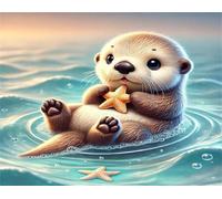 Puzzle Adulte 1000 pièces Loutre Mignonne 75x50 cm Puzzles pour Adultes Jeu éducatif Défi Jouets 1000 Pièces Puzzles pour Décoration de la Maison
