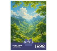 Puzzle Adulte 1000 Pièces Lush Green Mountain Valley Landscape Puzzle Adulte Jeu Manuel Décoration Parfaite Cadeaux Uniques pour Anniversaire Et Noël 70x50cm/1000pcs