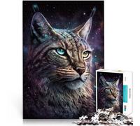 Puzzle Adulte 1000 pièces Lynx Animal Galaxie Jouet Jeu intellectuel 26x38cm Collection Artistes Beaux-Arts pour Adolescents 14 Ans et Plus