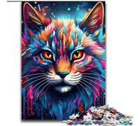 Puzzle Adulte 1000 pièces Lynx coloré en Carton, Taille 26x38cm, Casse-tête, Jeu pour Adultes, activité Interactive familiale