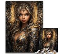Puzzle Adulte 1000 pièces, Magnifique Ange Noir féminin, Puzzle en Bois, Anti-Stress, Vacances à la Maison, Tuer Le Temps, Une œuvre d'art pour et à partir de 14 Ans, 50x75cm