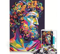 Puzzle Adulte 1000 pièces Marc Aurèle Pop Art Coloré Jeu Manuel Difficile et Stimulant Idéal comme Cadeau pour Toute la Famille 38x26cm