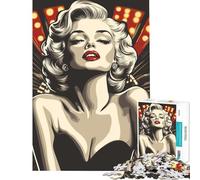 Puzzle Adulte 1000 pièces Marilyn Monroe Pop Art Activités Amusantes à la Maison défi Difficile Jouet de décoration pour Les 14 Ans et Plus (38x52cm)