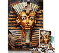 Puzzle Adulte 1000 pièces Masque mortuaire du Roi Toutankhamon activité familiale Amusante à la Maison Cadeau d'anniversaire Cadeau de Voyage 38x26cm
