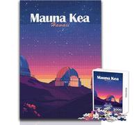 Puzzle Adulte 1000 pièces Mauna Kea, observatoire d'Hawaï, Paysage Nocturne, Jeu Relaxant, Passe-Temps idéal pour Un W nd à la Maison, Cadeau de Noël Secret, Format 38x26cm