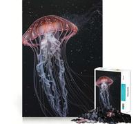 Puzzle Adulte 1000 pièces Méduse céleste Découpe serrée Jeu de résolution de problèmes Amusant et ludique Décoration d'anniversaire Cadeau (50x75cm)