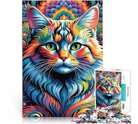 Puzzle Adulte 1000 pièces Mirage du Chat Mystique Jeu Familial Anti-Stress Défi Difficile Excellent Cadeau pour Les Jeux 50x70cm