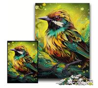 Puzzle Adulte 1000 pièces Moineau Vert Puzzles pour Adultes 50x75cm Casse-tête éducatif, Décoration Artistique pour la Maison et Le Bureau, 14 Ans et Plus
