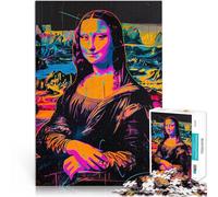 Puzzle Adulte 1000 pièces Mona Lisa au néon Difficile à réaliser mais Amusant et Humoristique Œuvre d'art 50x70cm