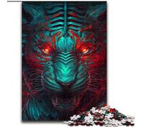 Puzzle Adulte 1000 pièces Monstre Tigre Bleu Puzzle 1000 pièces Un Casse-tête Stimulant pour Les Adolescents, Parfait pour la décoration intérieure ou comme Cadeau Taille 26x38cm