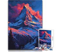 Puzzle Adulte 1000 pièces Mont Cervin Pixel Art, Jeu éducatif, Niveau de difficulté élevé, Cadeau d'anniversaire, Dimensions 38x26cm