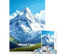 Puzzle Adulte 1000 pièces Mont Eiger Suisse Jeu de Construction Cadeau de Père Noël Secret Casse-tête Stimulant et Anti-Stress Dimensions 38x52cm