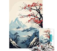 Puzzle Adulte 1000 pièces Mont Fuji Hokusai Japon Défi éducatif Course de Vitesse Manuelle Jeu Impossible pour Les 14 Ans et Plus (38x52cm)