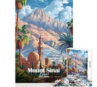 Puzzle Adulte 1000 pièces Mont Sinaï Égypte Poster Casse-tête Jeu de rapidité Manuelle Décoration Murale Convient pour la décoration de Bureau (26X38cm)