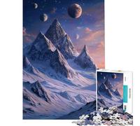 Puzzle Adulte 1000 pièces Montagne enneigée dans Un Paysage d'univers parallèle Aide à exercer Le Cerveau Une œuvre d'art Jeux relaxants pour Les 14 Ans et Plus (50x75cm)