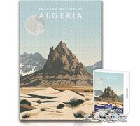 Puzzle Adulte 1000 pièces Montagnes de l'Ahaggar Algérie - Un Jeu Unique et Stimulant,mais Aussi Un Cadeau d'anniversaire Amusant et Original - Dimensions : 38x52cm