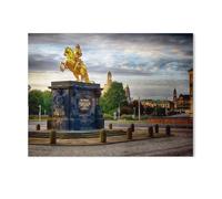 Puzzle Adulte 1000 Pièces，Monument du Chevalier d'or à Dresde，Bricolage sur Dessin Cadeau Unique sur Le Mur（50x70cm）-AD27