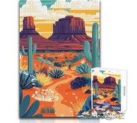Puzzle Adulte 1000 pièces Monument Valley, Paysage désertique d'Arizona, Jeu Relaxant, Passe-Temps idéal pour Un W nd à la Maison, Cadeau de Noël Secret, Format 38x26cm