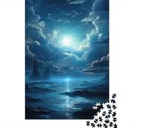 Puzzle Adulte 1000 Pièces Moonlit Ocean Waves Puzzles pour Adolescents pour S'amuser en Famille Difficile Et Stimulant Un pour Les Jeux 52x38cm/1000pcs