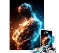Puzzle Adulte 1000 pièces Motif Abstrait Bleu et Orange 1000 pièces décoration intérieure Jouet défi Difficile Cadeau pour Amis et Famille (38x26cm)