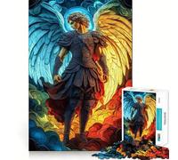 Puzzle Adulte 1000 pièces Motif Ange Guerrier Jeu de mémoire Amusant Assemblage Stable,pièces Qui ne bougent Pas Format Compact Idéal pour des Moments de Jeu en Famille (38x26cm)