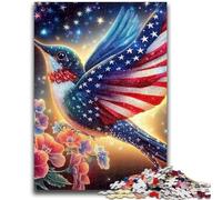 Puzzle Adulte 1000 pièces, Motif Colibri, Drapeau américain, Anti-Stress, défi Difficile, à Offrir en Cadeau à Toute la Famille, 50x75cm