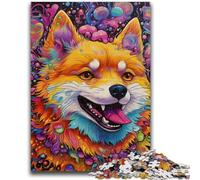 Puzzle Adulte 1000 pièces, Motif Corgi psychédélique, pour Adolescent, activité familiale Amusante à la Maison, Cadeau d'anniversaire, Cadeau de Voyage 50x75cm