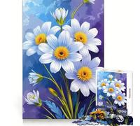 Puzzle Adulte 1000 pièces Motif de Marguerites Blanches Détente et Esprit analytique Idéal pour Un Moment de Relaxation et de complicité Cadeau d'hiver (38x52cm)
