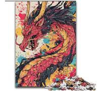 Puzzle Adulte 1000 pièces, Motif Dragon Aquarelle, pour Adolescents et familles, décoration DIY idéale et défi cérébral (Taille 26x38cm)