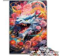 Puzzle Adulte 1000 pièces, Motif Dragon Volant coloré, Graffiti, en Bois, pour Adolescents et Famille - Jeu de réflexion à Faire soi-même, 1000 pièces(50x75cm)
