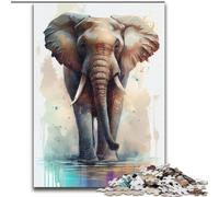 Puzzle Adulte 1000 pièces, Motif éléphant, Casse-tête éducatif, décoration Artistique pour la Maison et Le Bureau, à partir de 14 Ans (Taille : 50x75cm)